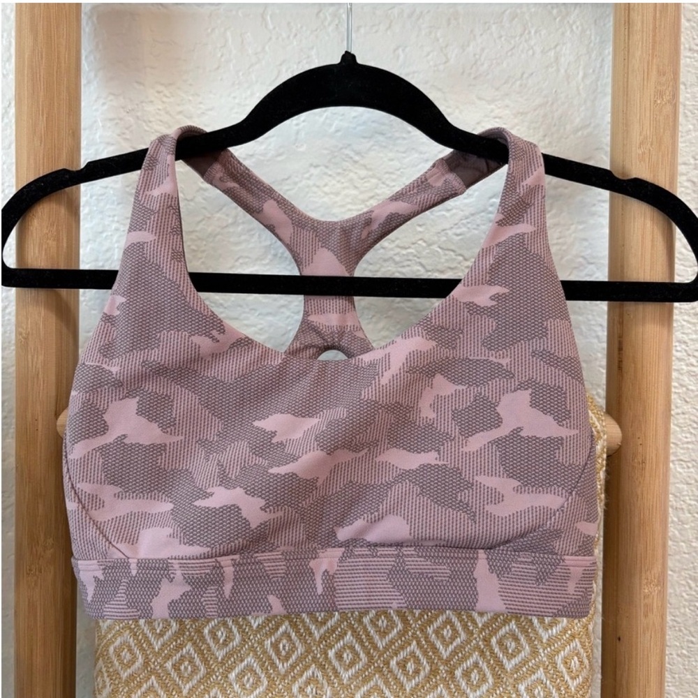 Athleta Dusty Pink Camo Racerback Sports Bra